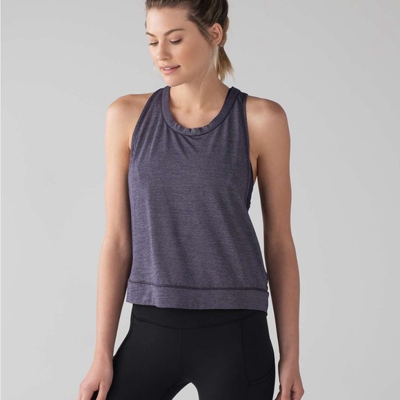 lululemon athletica Tops - Lululemon Pace Perfect Tank in Heathered Midnight Navy / Midnight Navy